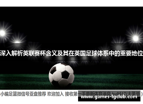 深入解析英联赛杯含义及其在英国足球体系中的重要地位